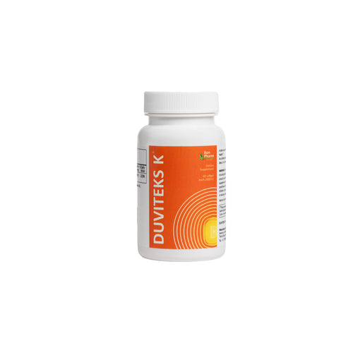 Duviteks K supplement bottle on a white background