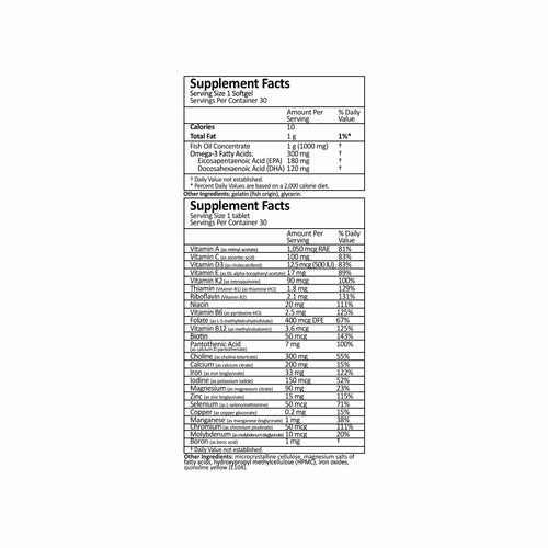 Ingredients label on a white background
