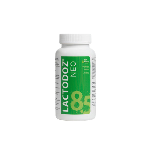 Lactodoz Neo supplement bottle on a white background