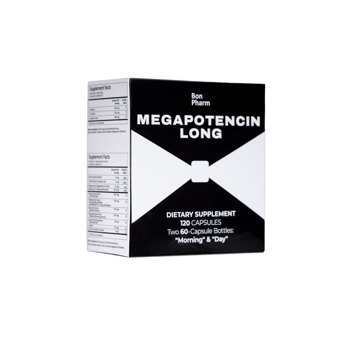 Box of Megapotencin Long dietary supplement by Bonpharm on a white background