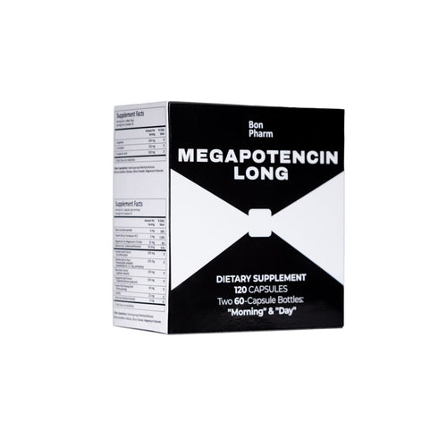 Box of Megapotencin Long dietary supplement by Bonpharm on a white background